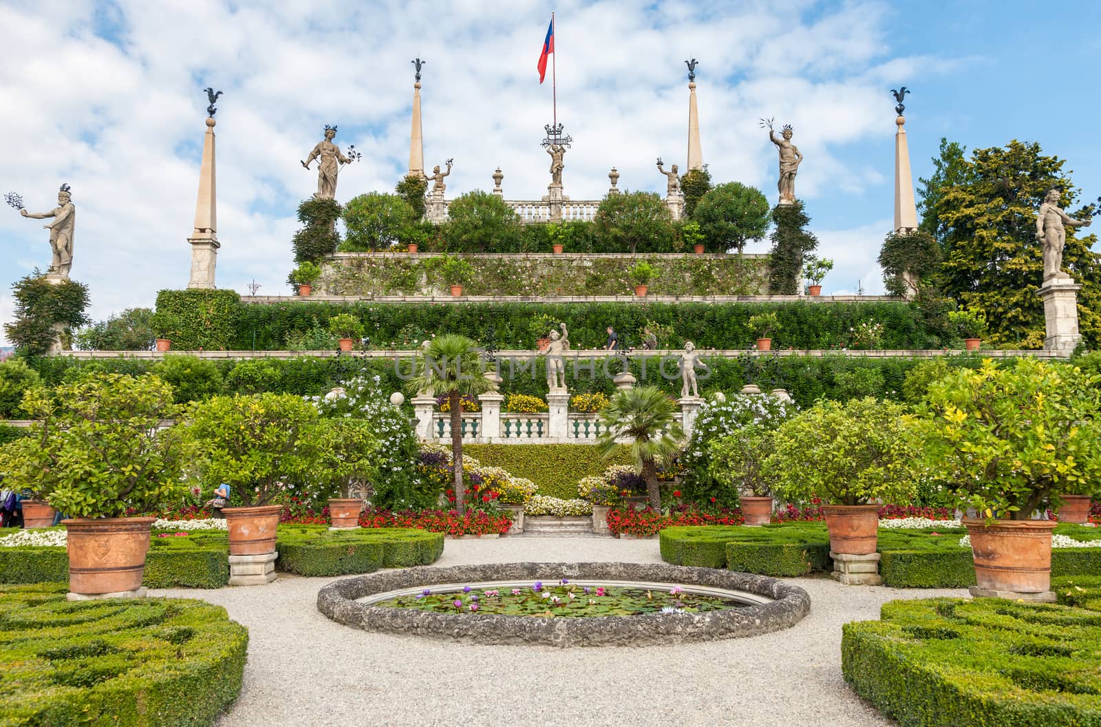 park on the island of Isola Bella. Northern Italy, Lake Maggiore