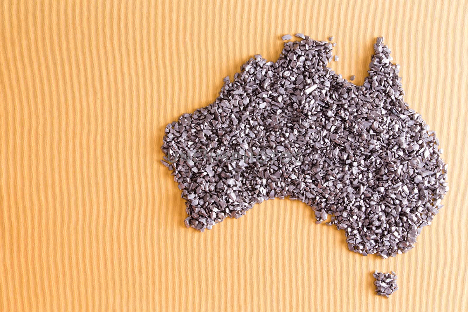 Conceptual map of Australia formed of small stones by coskun