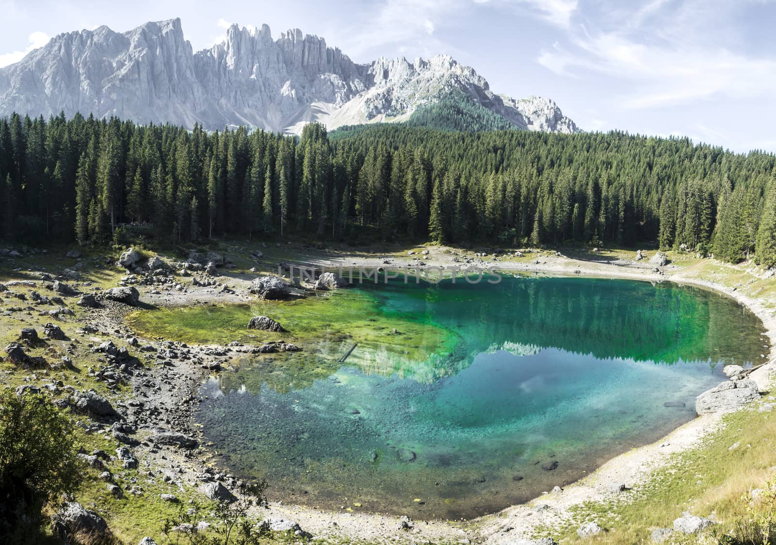 Carezza lake and mount Latemar by Mdc1970