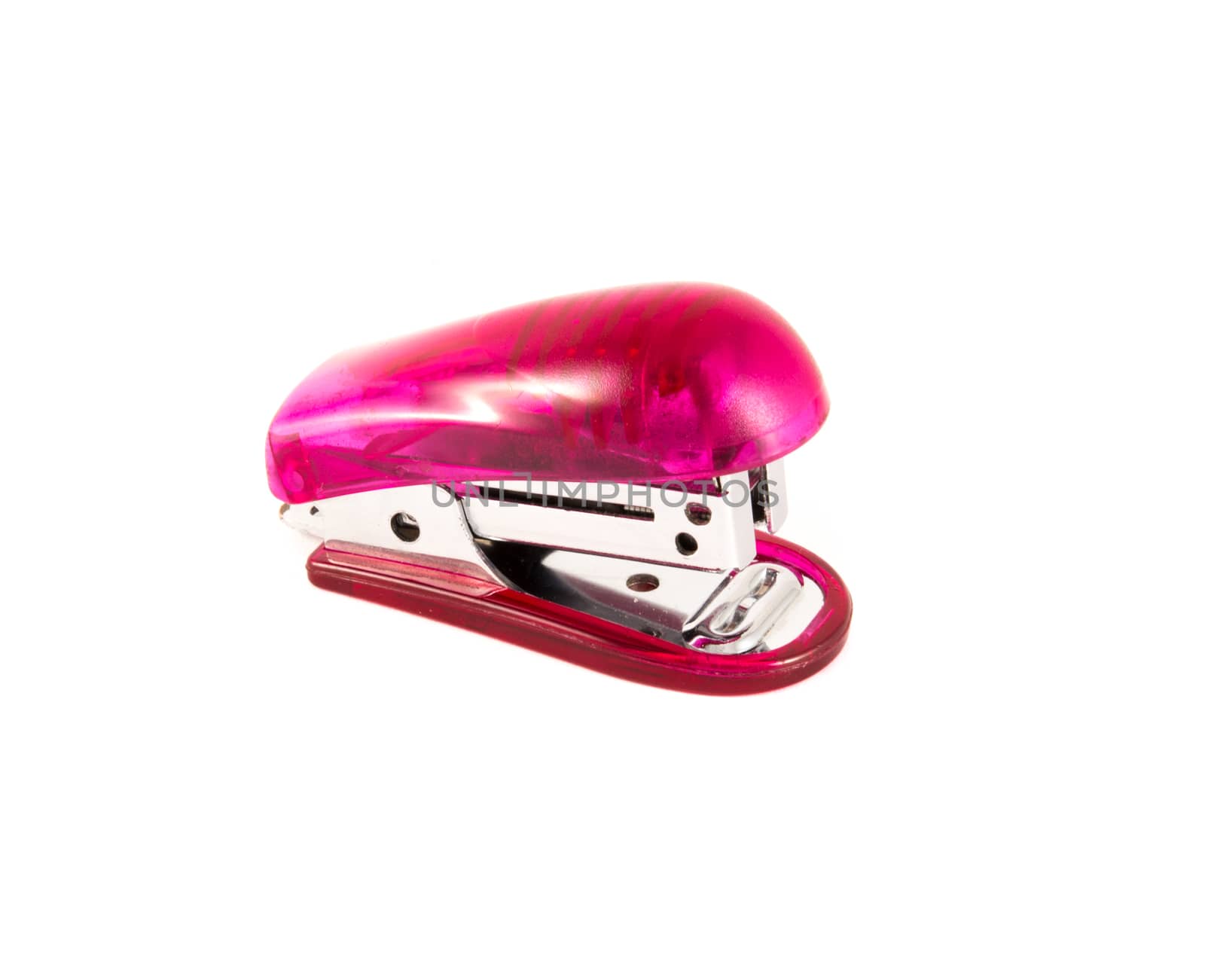 red stapler on a white background isolated