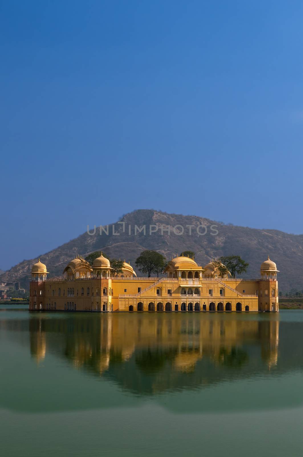 Water Palace (Jal Mahal) in Man Sagar Lake. Jaipur, Rajasthan, India. 18th Century. The palace Dzhal-Mahal
