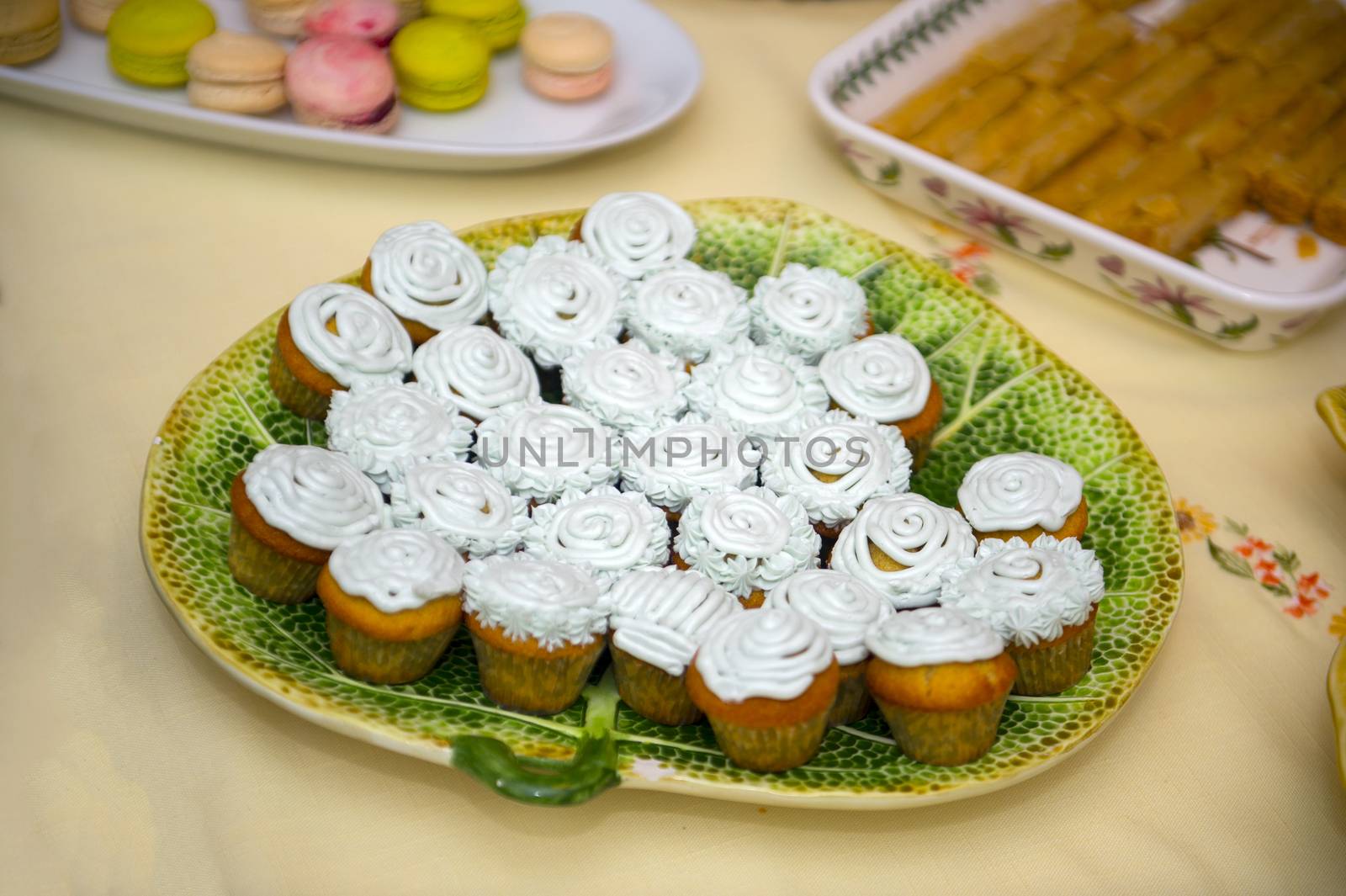 A set of cupcakes ready to be served