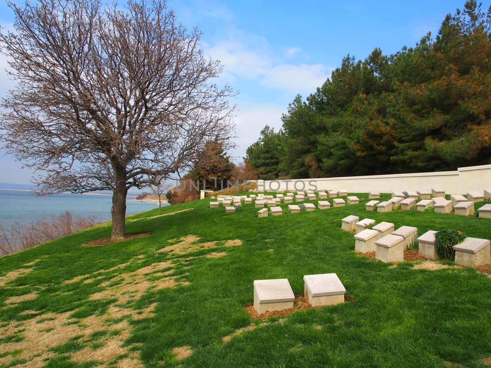 Ari Burnu war cemetery and memorial at Gallipoli