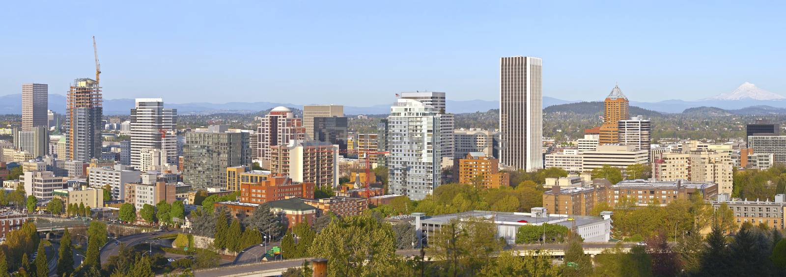 Portland city buildings panorama Oregon. by Rigucci