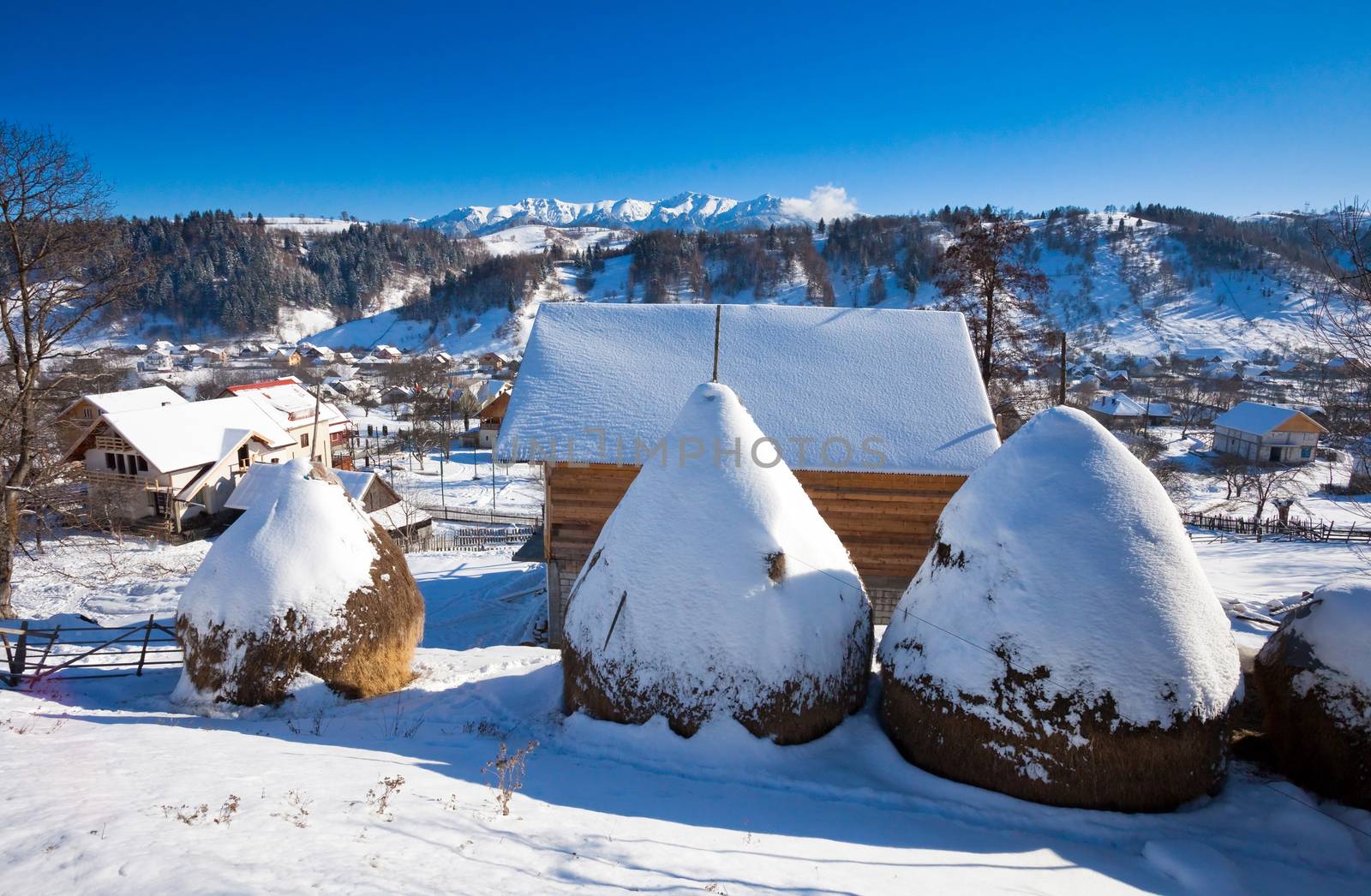 Typical winter scenic view from Bran Castle surroundings