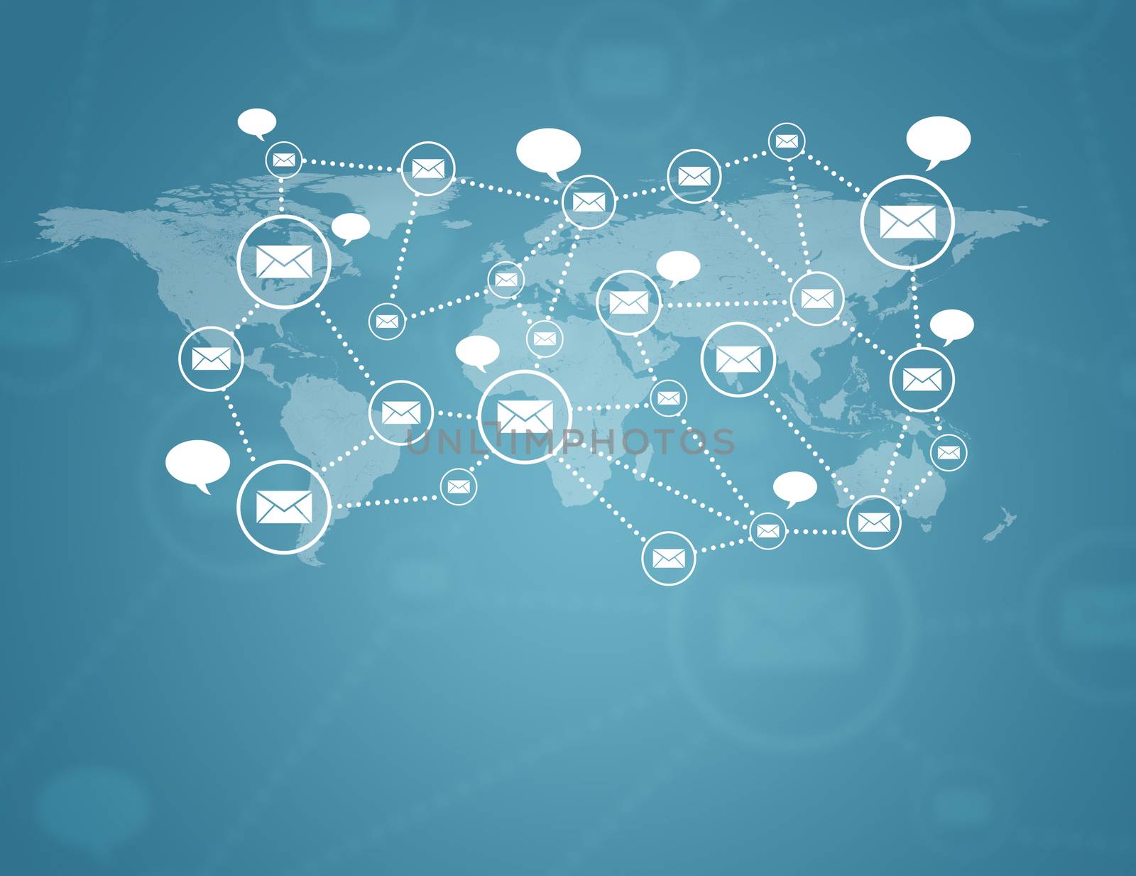 Social network scheme on Earth map in perspective. by cherezoff