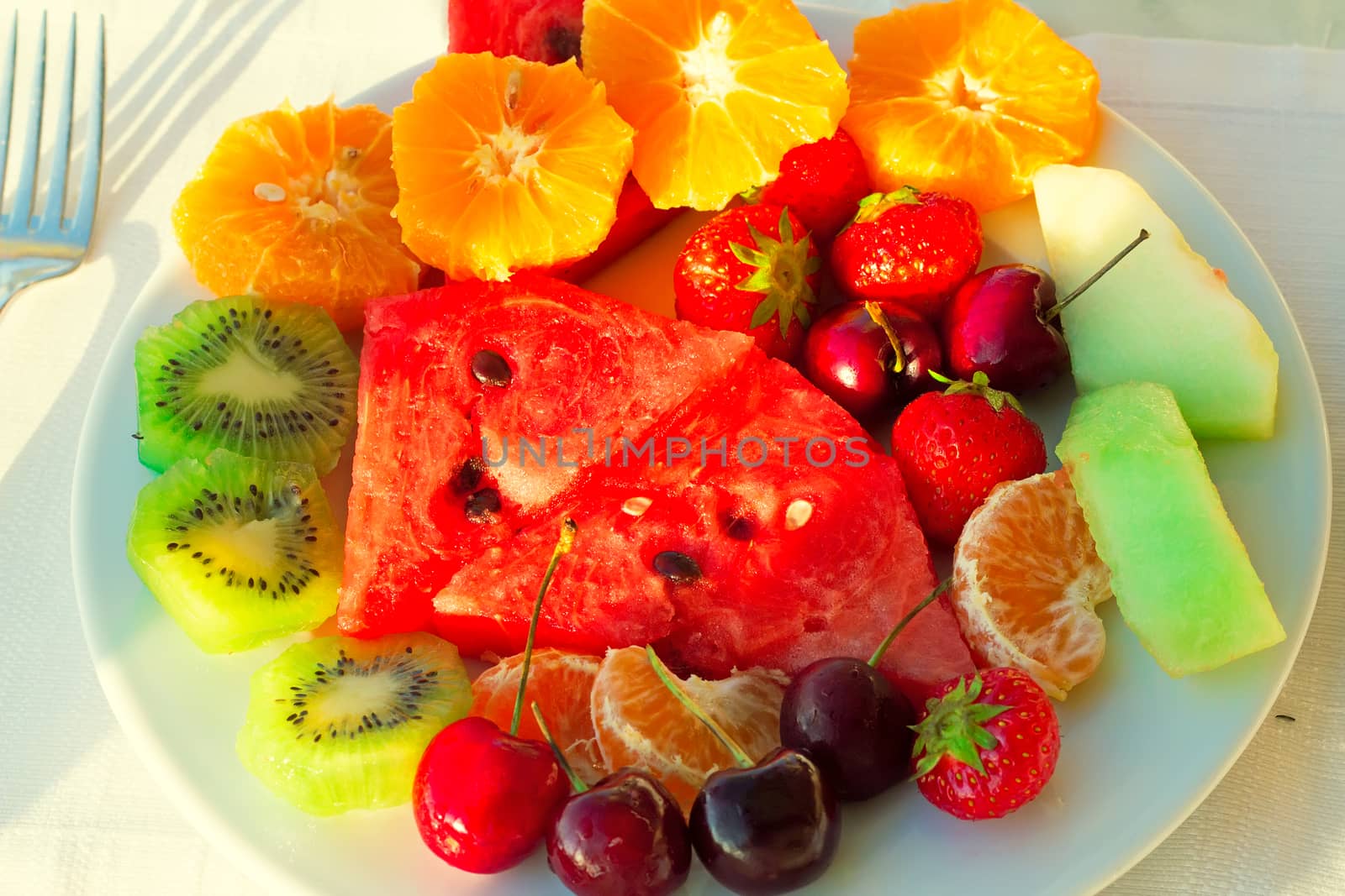 Fruit dessert, diverse fruits and berries. by georgina198