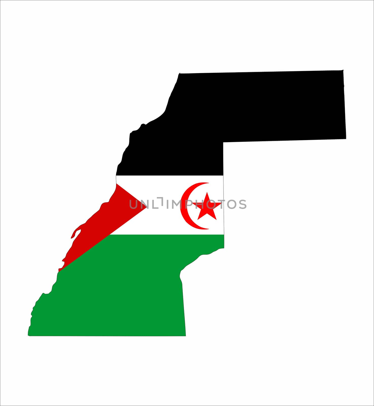 western sahara country flag map shape national symbol