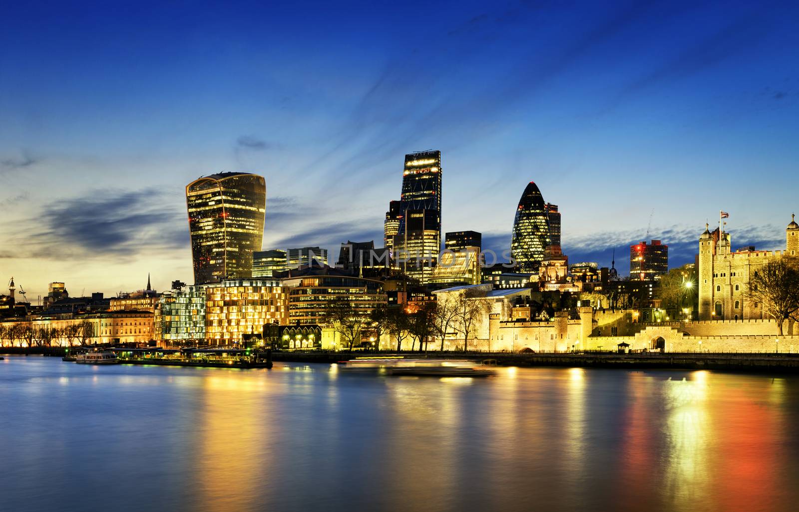 City of London Skyline At Sunset