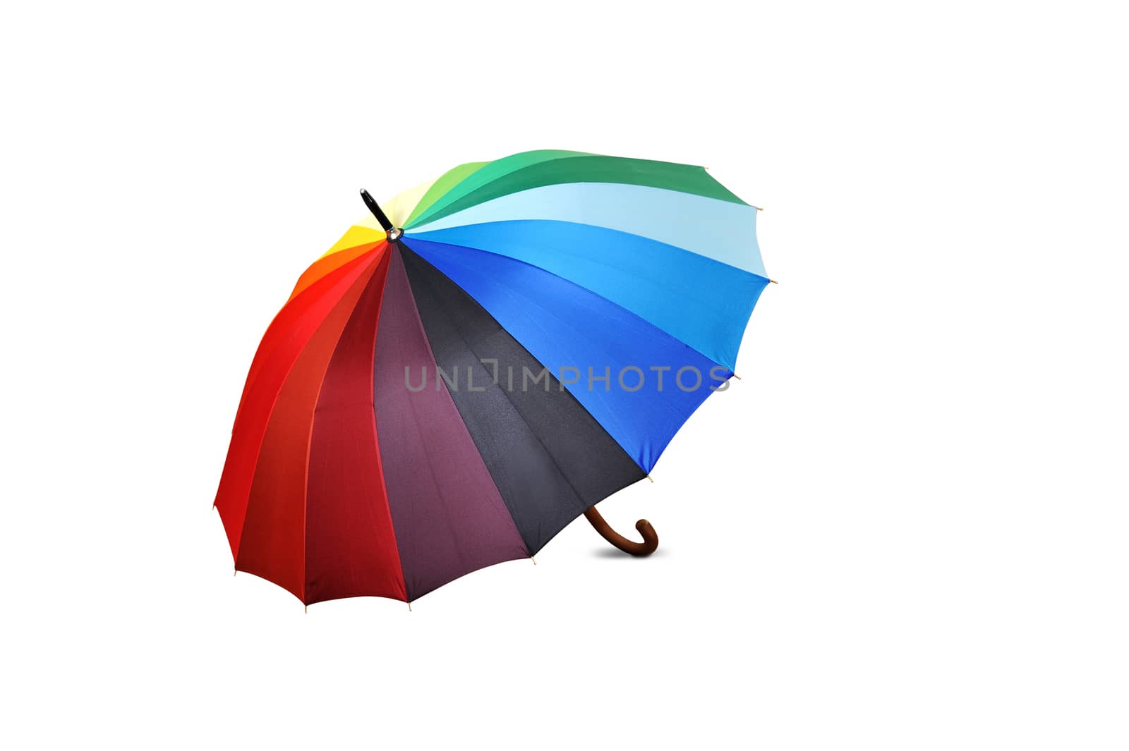 Colourful umbrella isolated on the white background