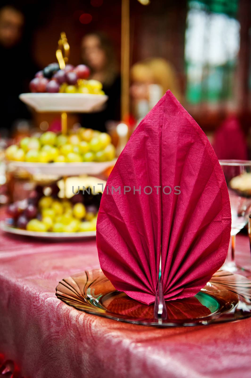 Beautifully decorated wedding table bride and groom