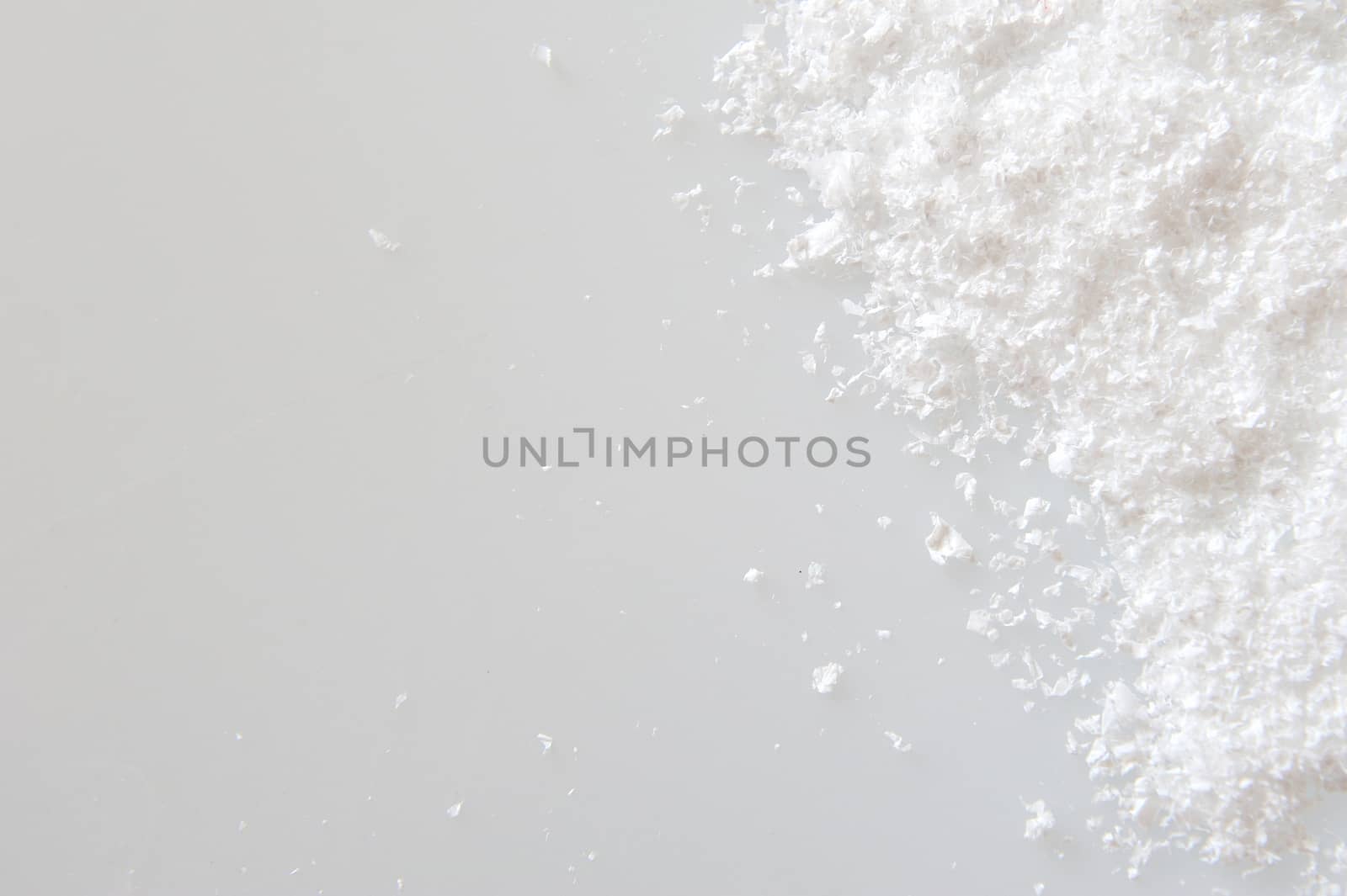 artificial snow on a white background. For Christmas Cards
