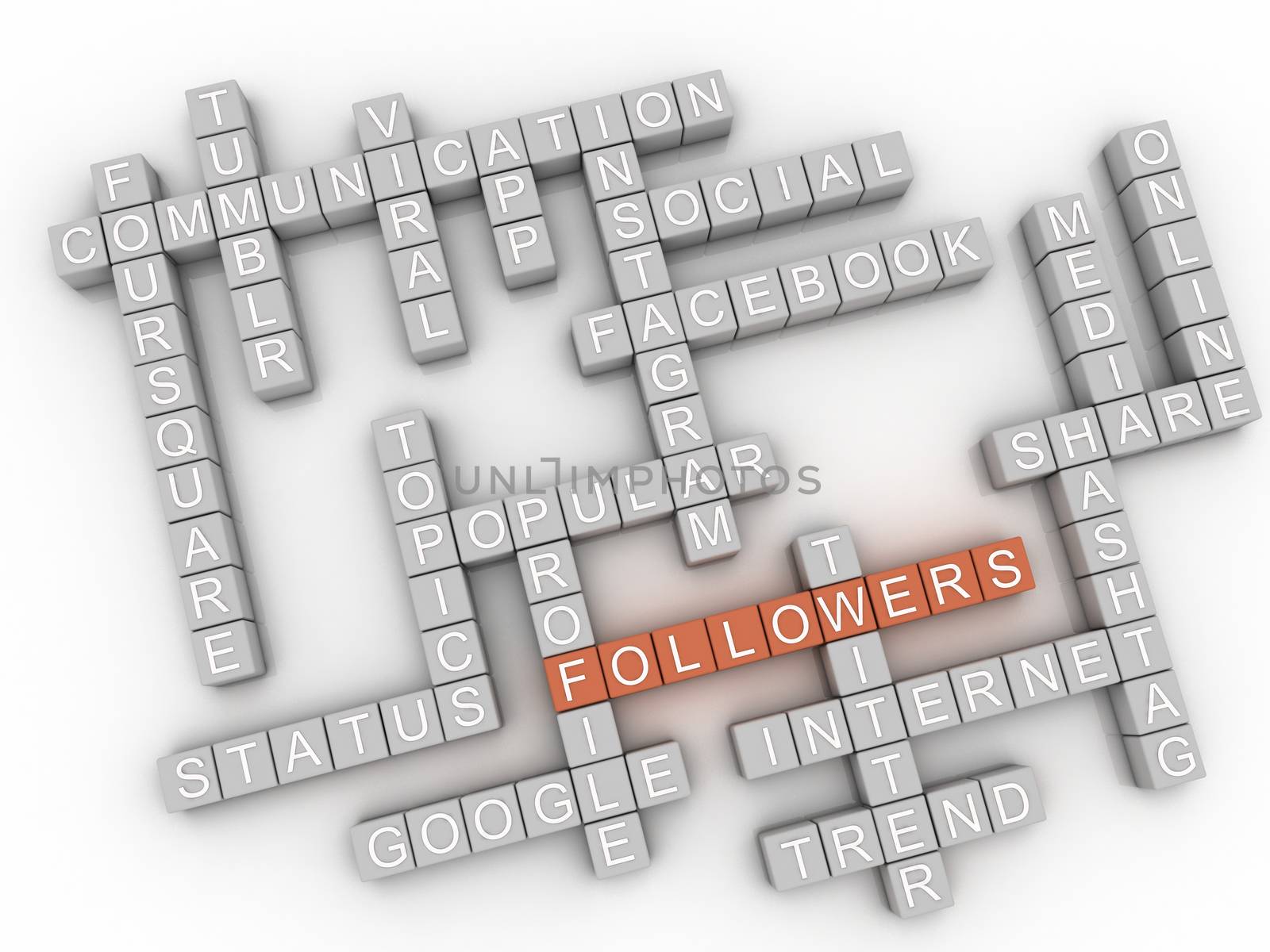 3d image Followers issues concept word cloud background by dacasdo
