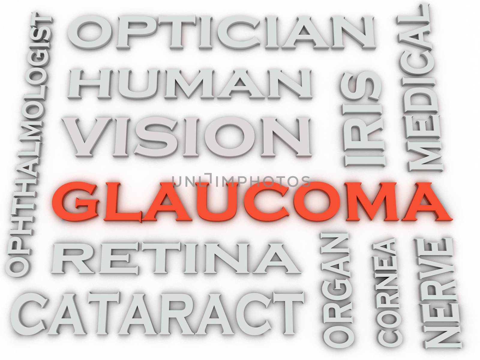 3d image Glaucoma issues concept word cloud background by dacasdo