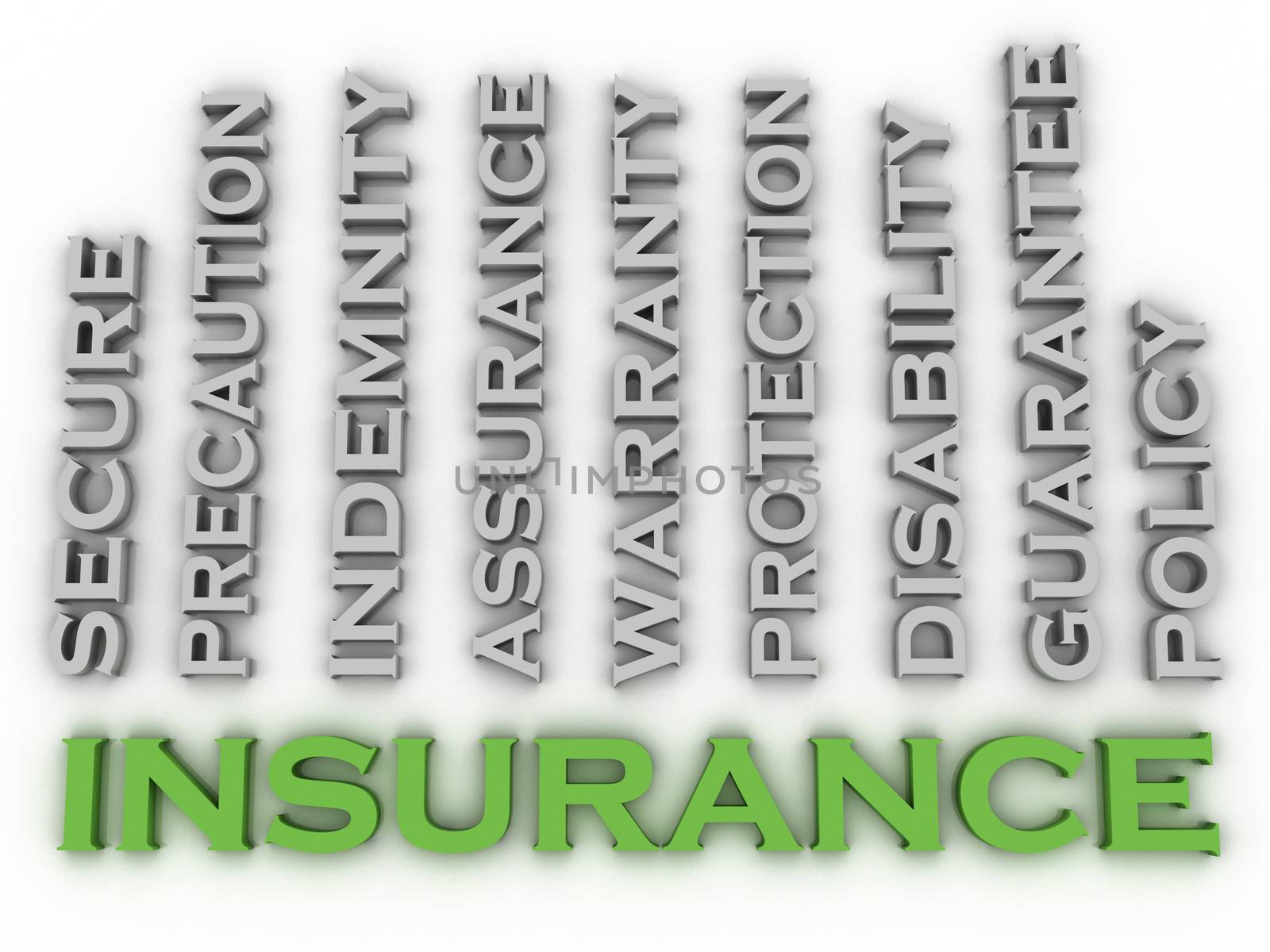 3d image Insurance issues concept word cloud background by dacasdo