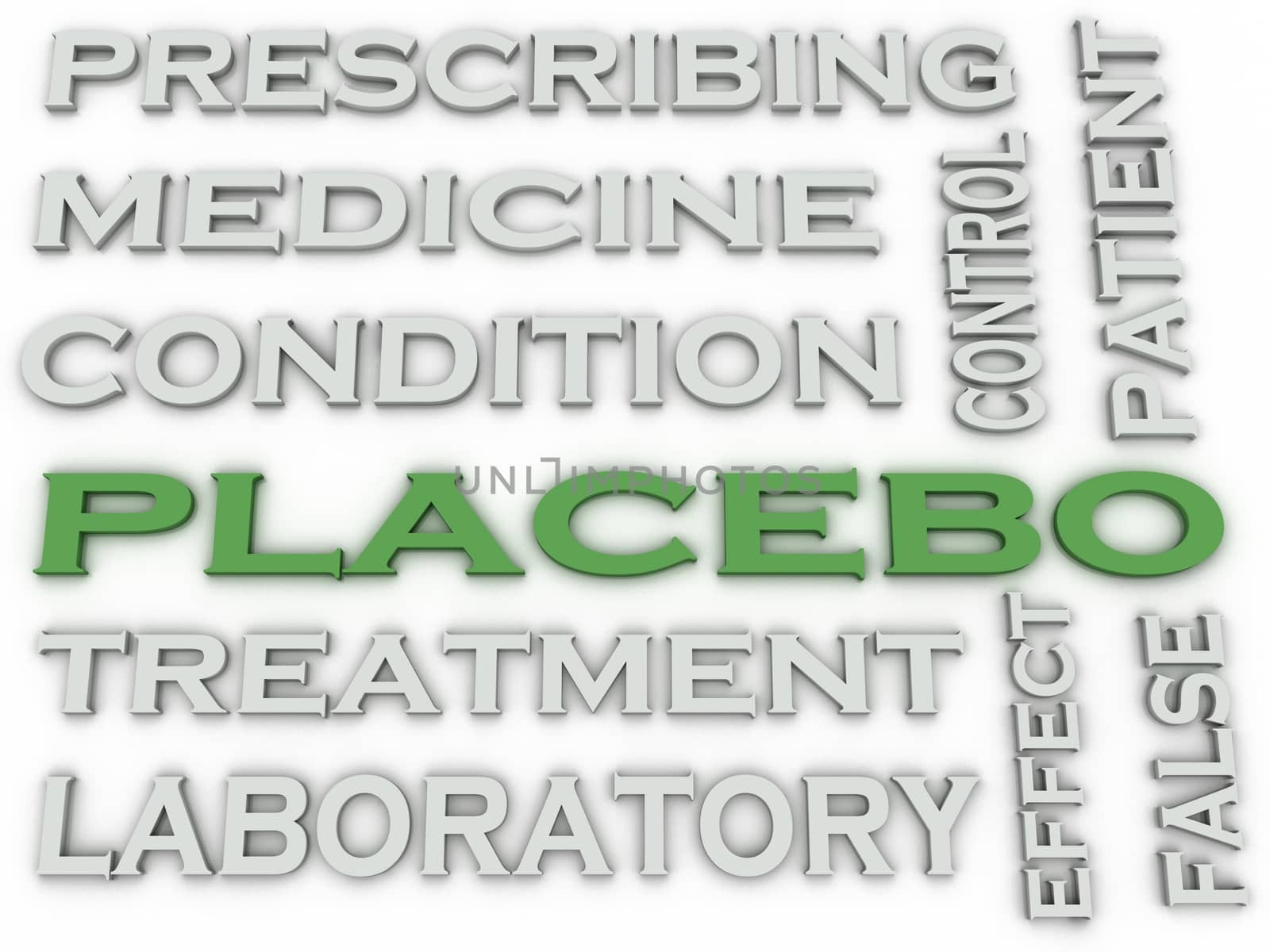 3d image placebo treatment issues concept word cloud backgroun by dacasdo