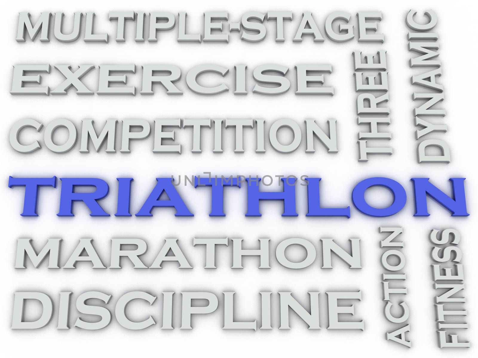 3d image Triathlon issues concept word cloud background by dacasdo