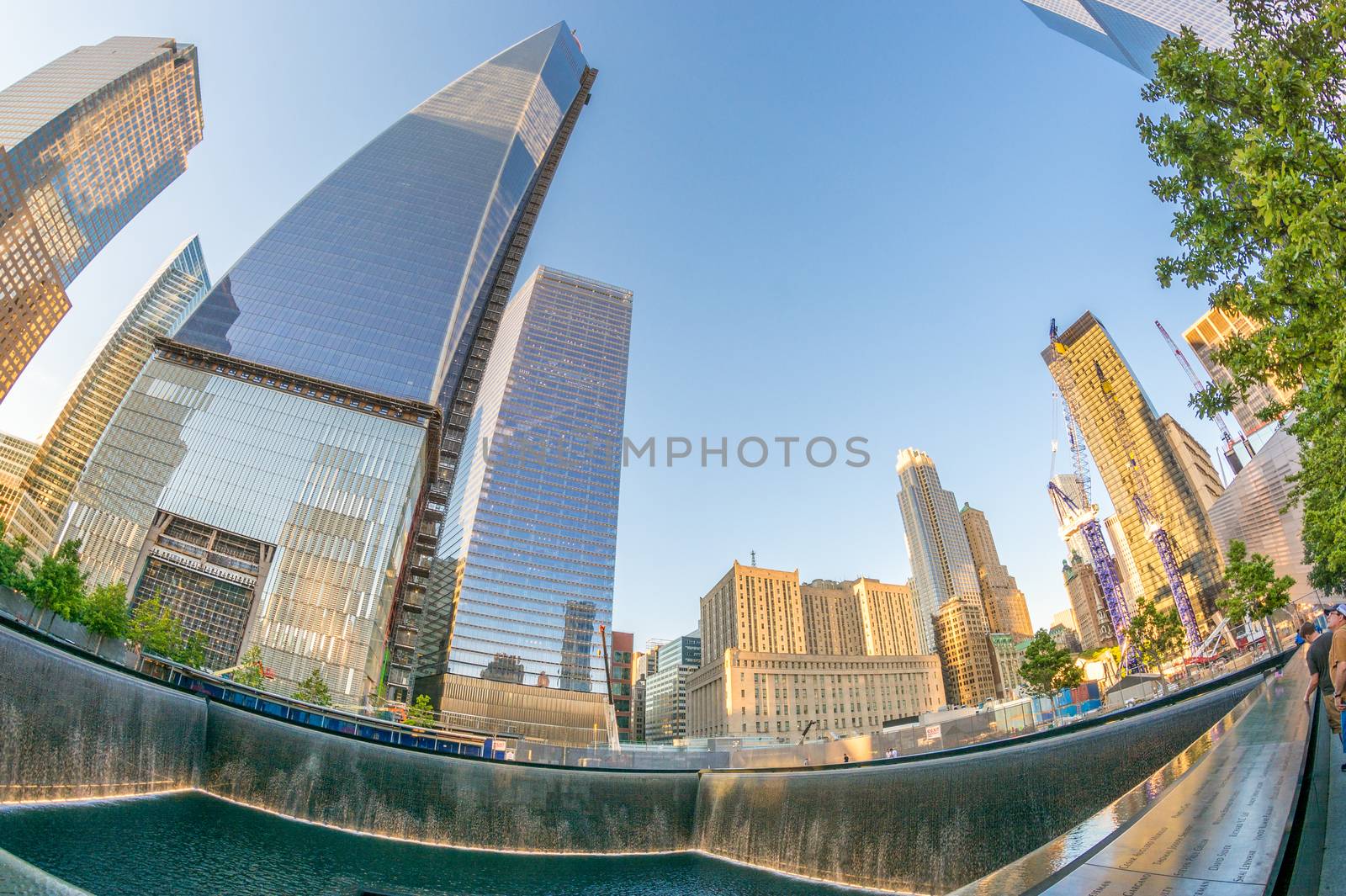 NEW YORK CITY - MAY 23: NYC's 9/11 Memorial at World Trade Center Ground Zero seen on May 23, 2013. The memorial was dedicated on the 10th anniversary of the Sept. 11, 2001 attacks