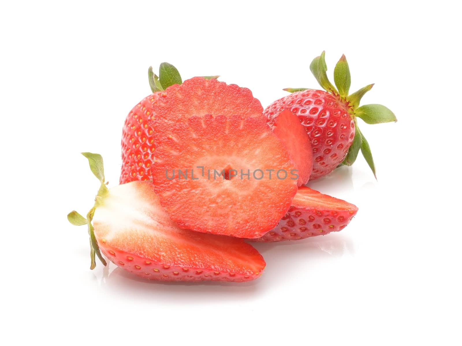 strawberries isolated on white by comet