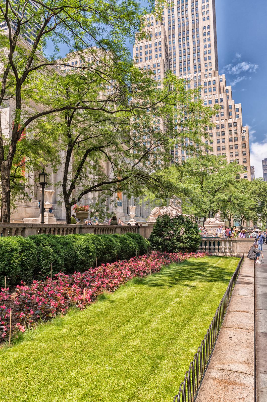 NEW YORK - MAY 22, 2013: Gardens of Public Library. Completed in by jovannig