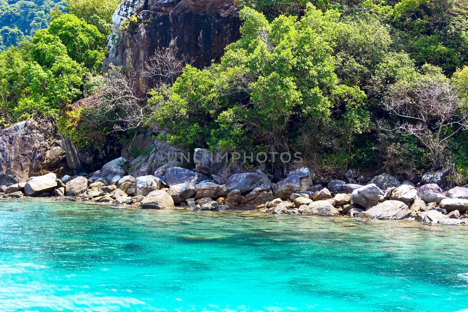 View of the ocean and mountains. Thailand, Koh Chang