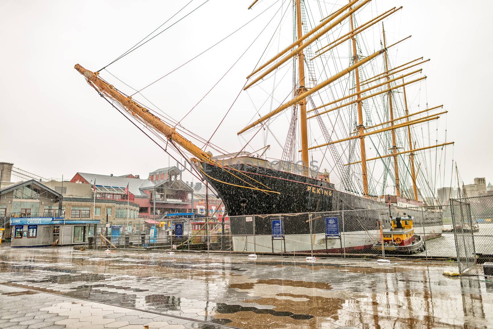 NEW YORK CITY - MAY 22, 2013: Ships in New York South Street Sea by jovannig