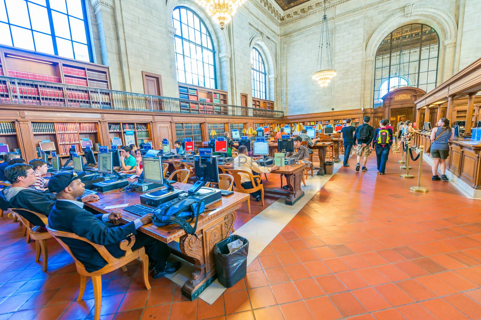 NEW YORK CITY - MAY 20: Interior of New York Public Library on May 20, 2013 in Manhattan, New York City. New York Public Library is the third largest public library in North America