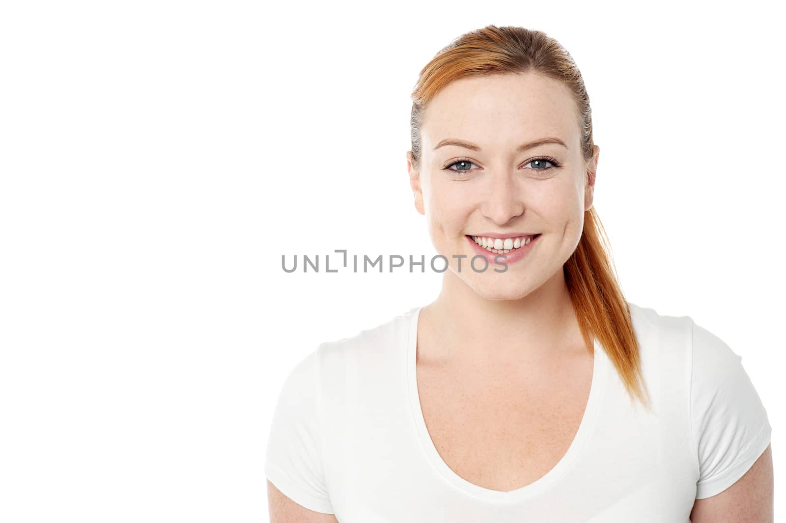 Happy woman posing with warm smile