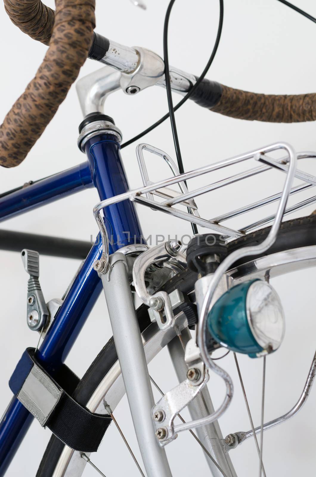 Close up of Touring Bicycle on white background 