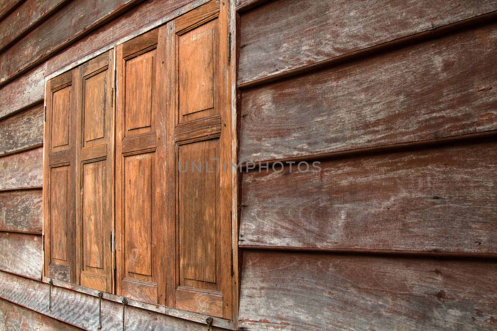 Old wooden door in Thailand design style