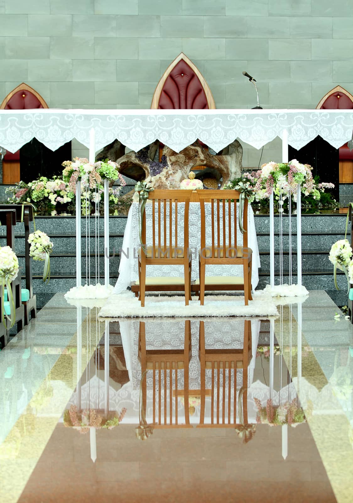 Table set for bride and groom by liewluck