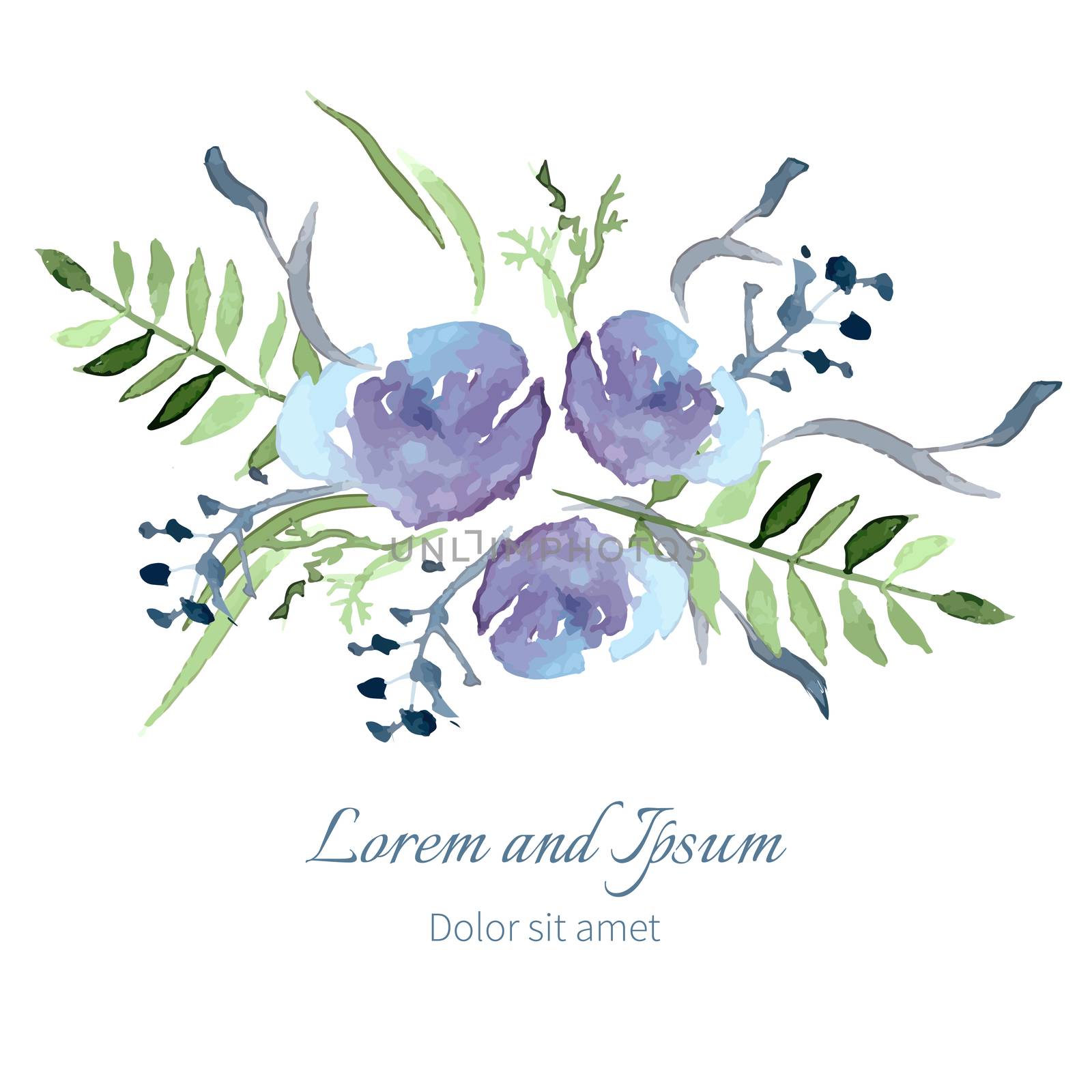 Illustration with flowers and leaves   by Rasveta