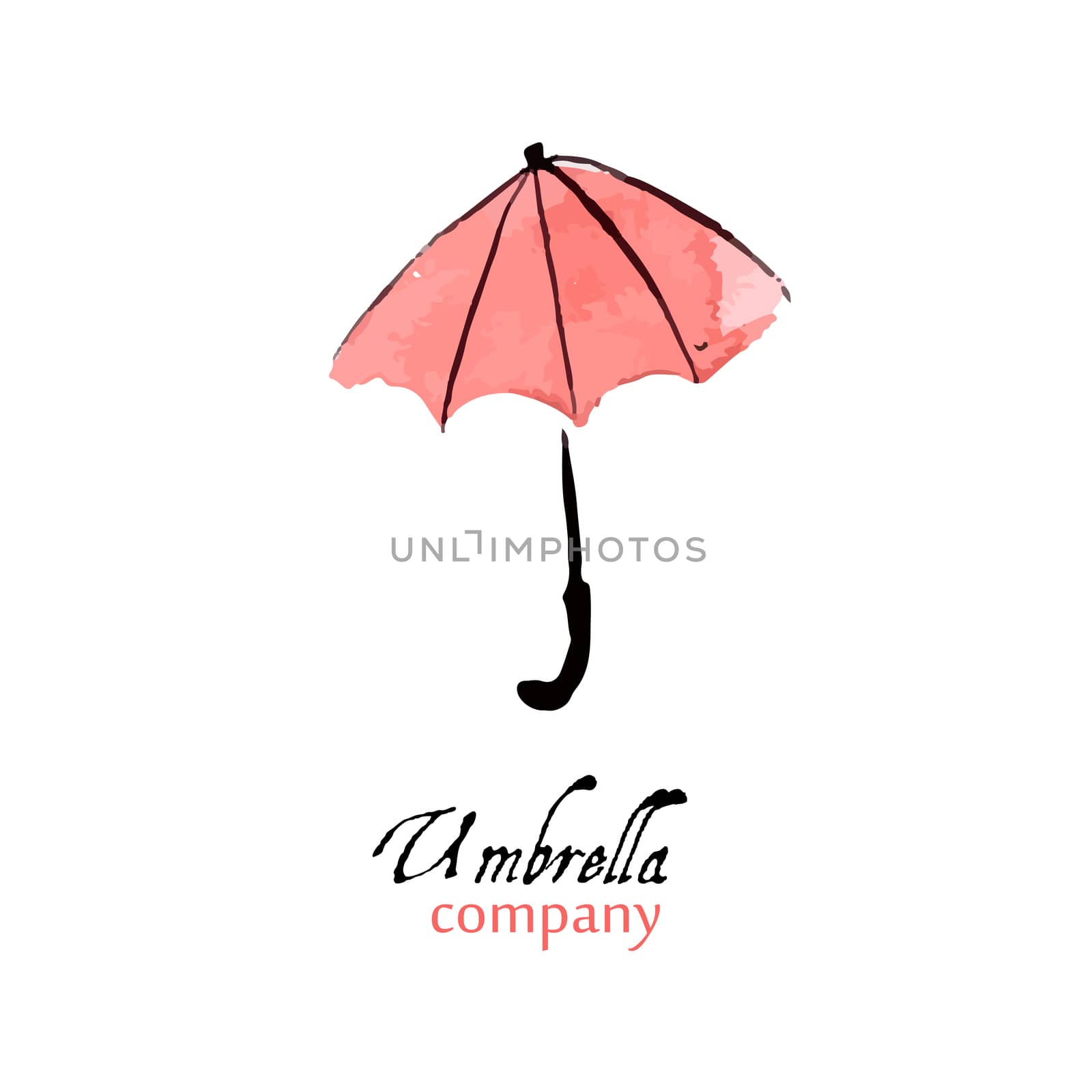 Design element pink umbrella   by Rasveta
