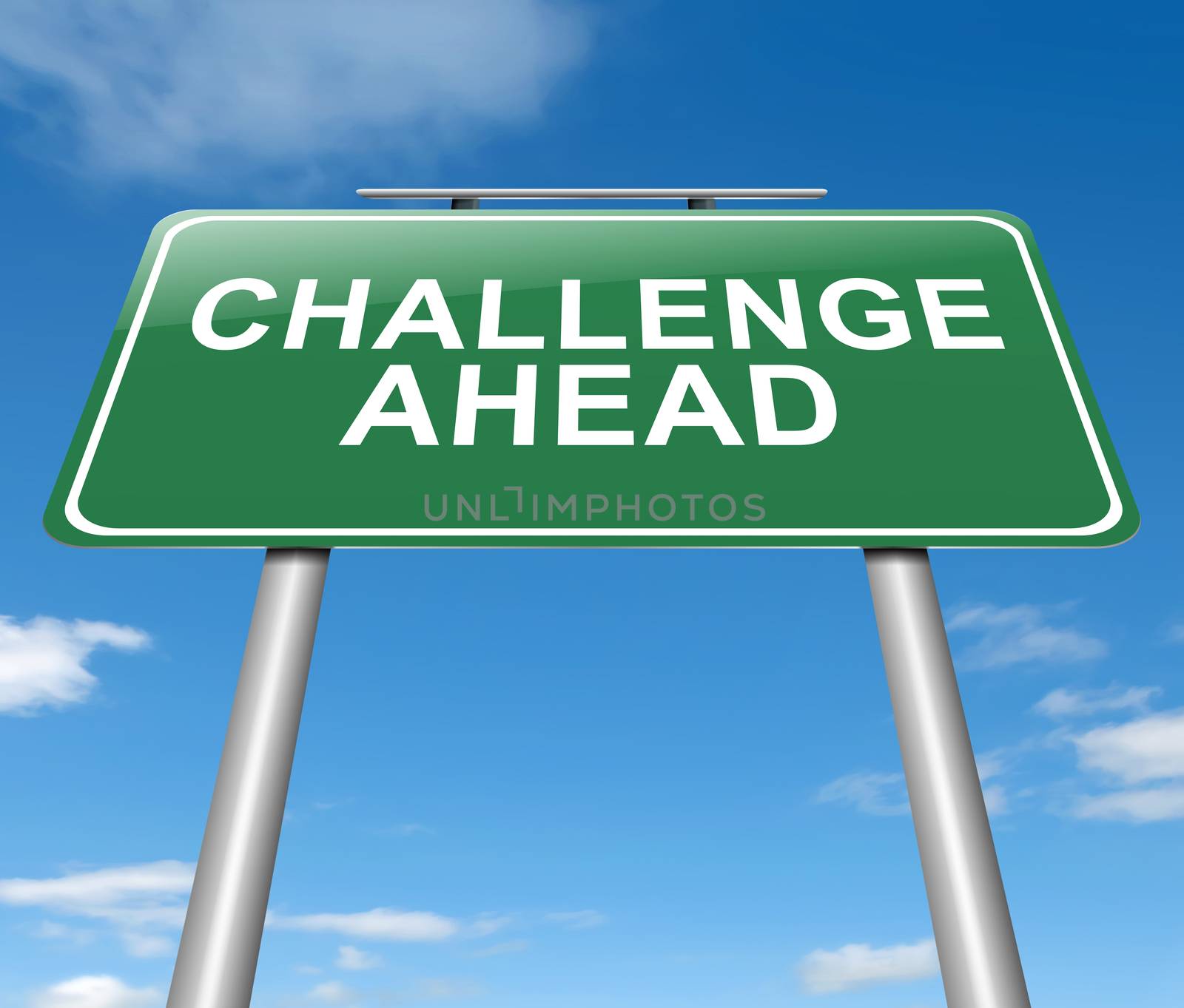 Illustration depicting a sign with a challenge concept.