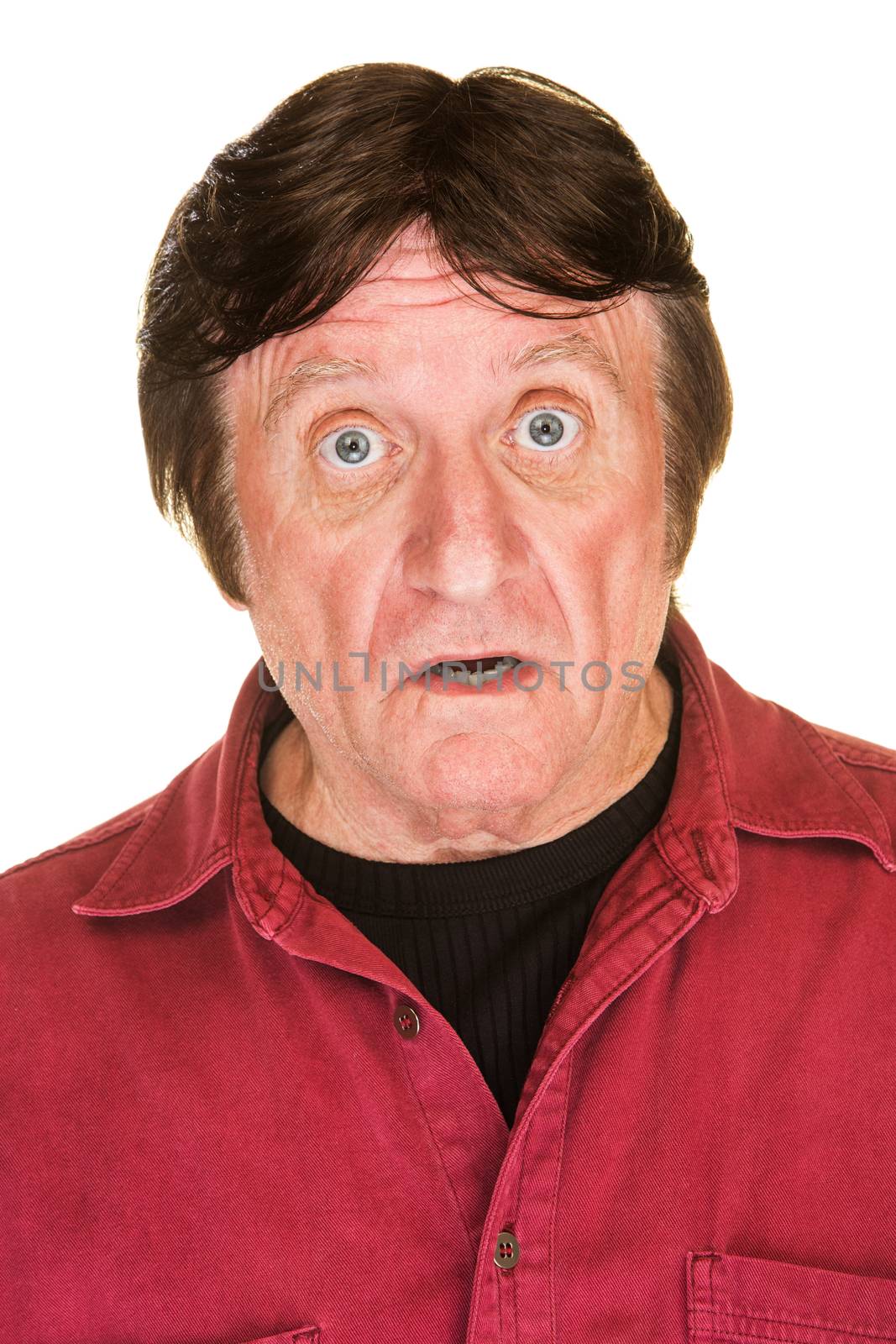 Handsome middle aged male over white background
