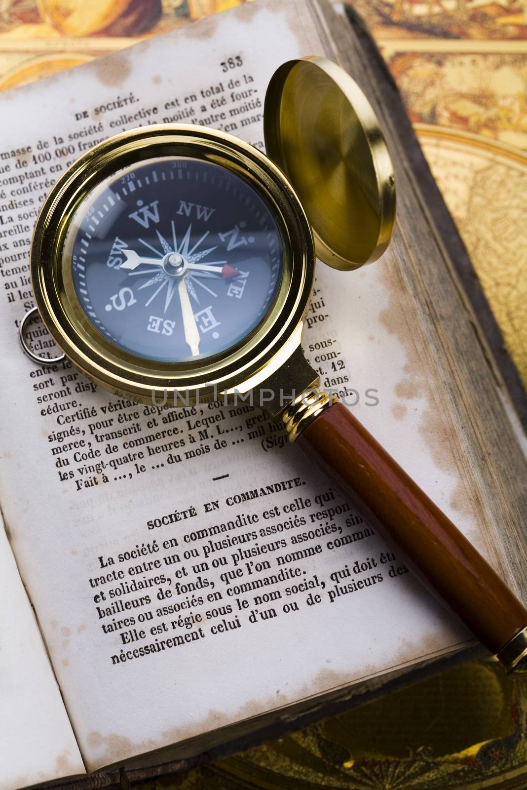 Traveling, magnifying glass and globe, ambient light travel theme by JanPietruszka