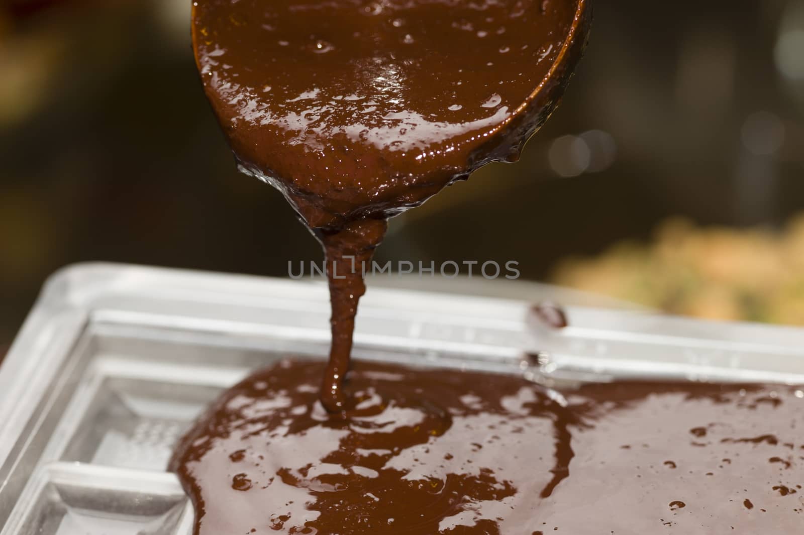 Ingredients for preparation of artisanal chocolate bar with dried fruits