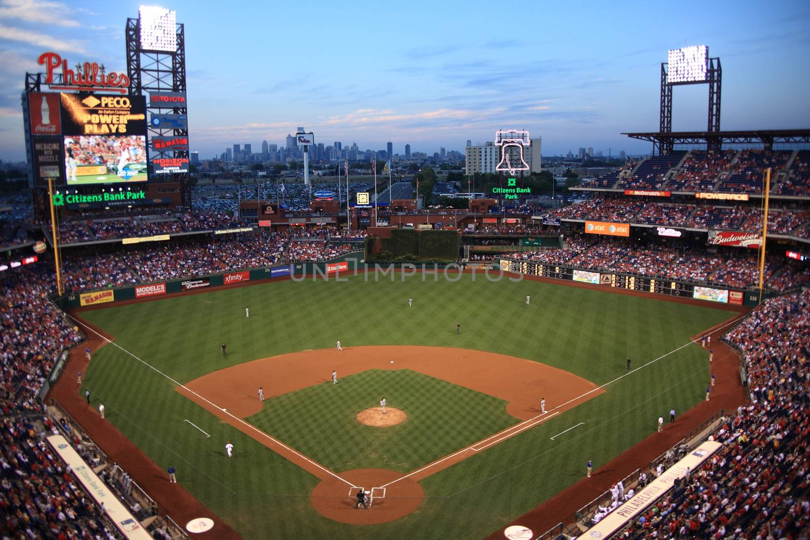A night game against the Florida Marlins at Citizens Bank Park, home of the Philadelphia Phillies.
