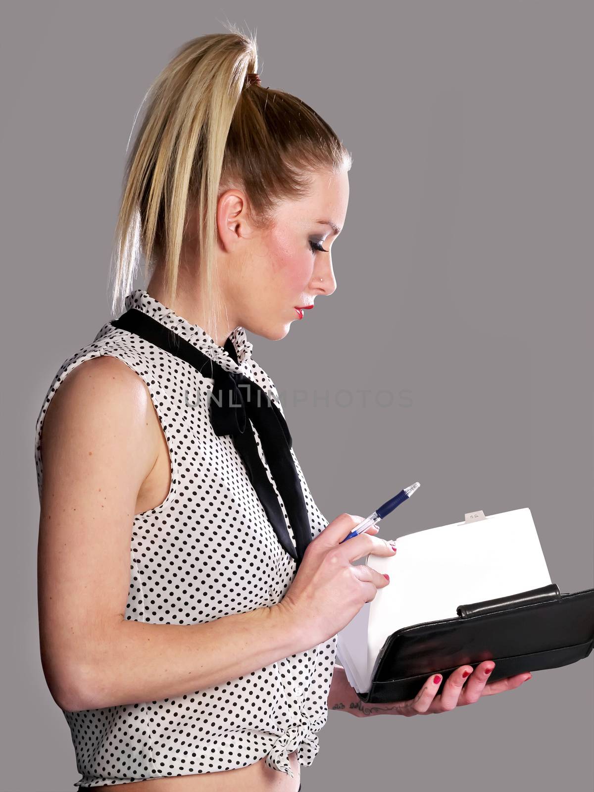 young business woman hold a folder       