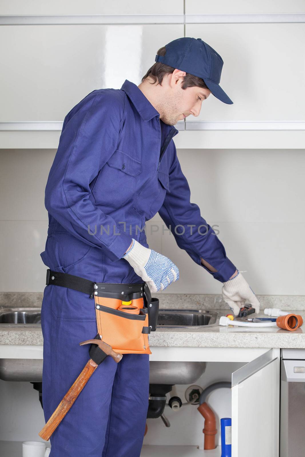 The plumber in the kitchen
