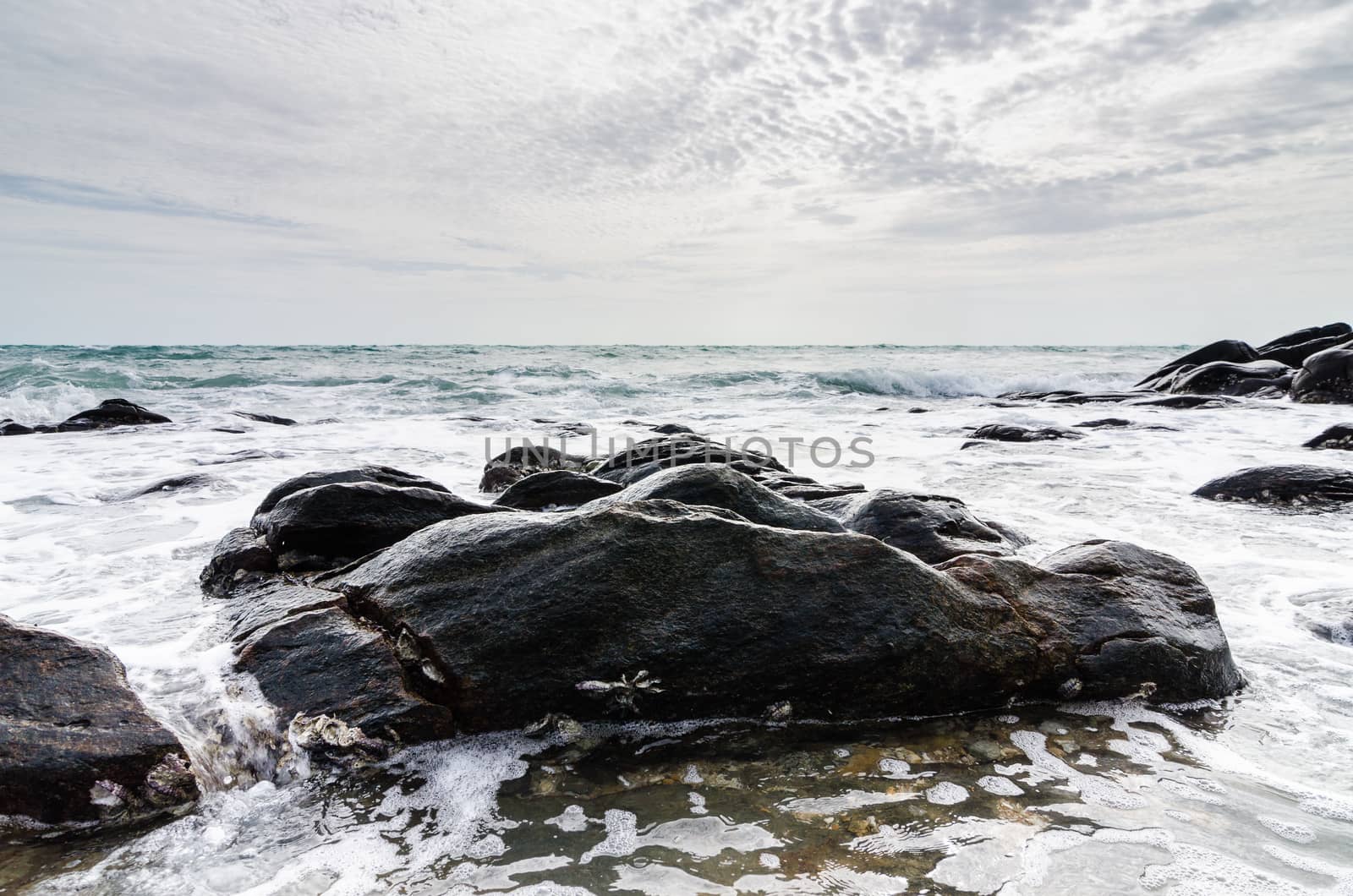 Beach rock and blue sea in Thailand