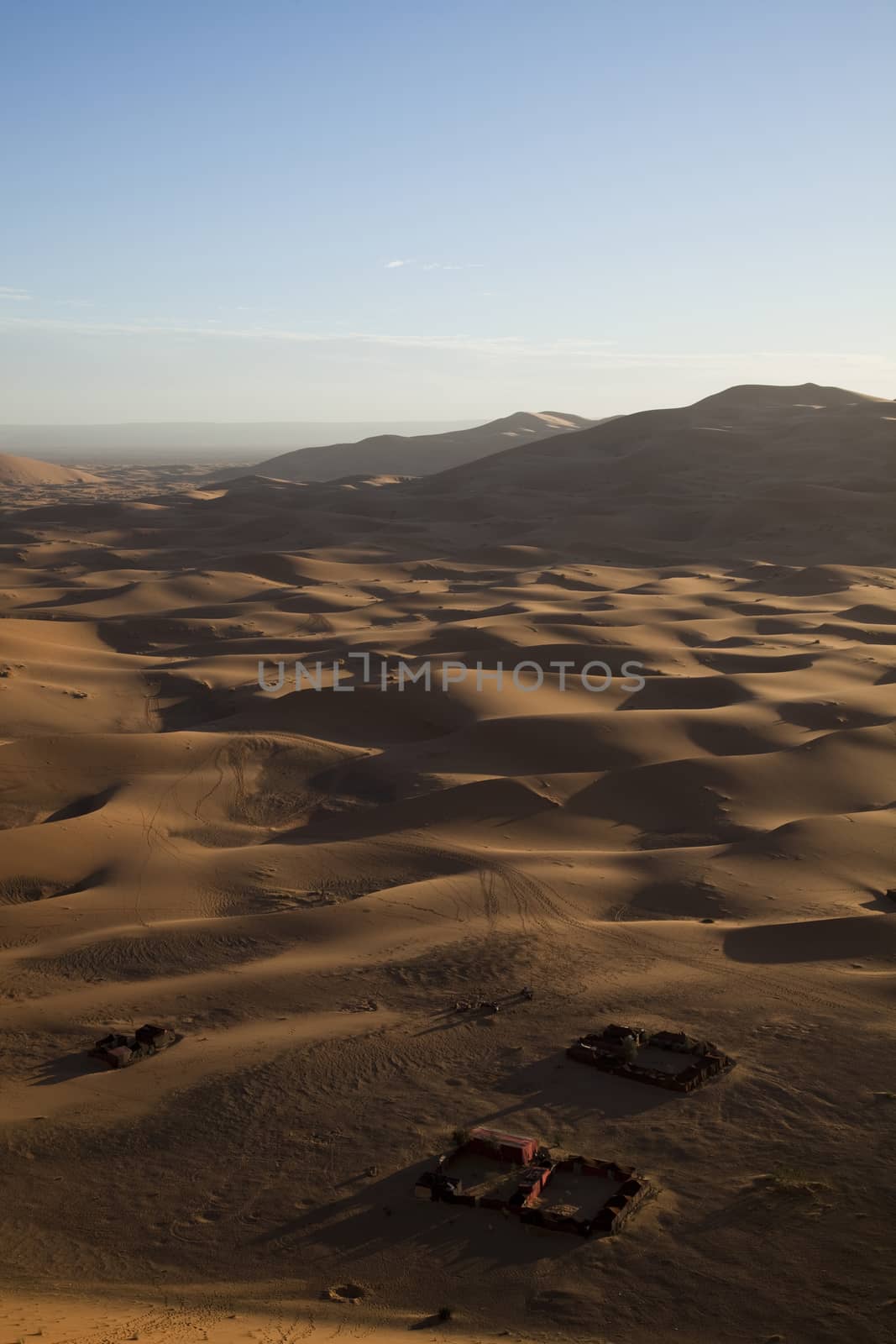 Desert dunes in Morocco, colorful vibrant travel theme
