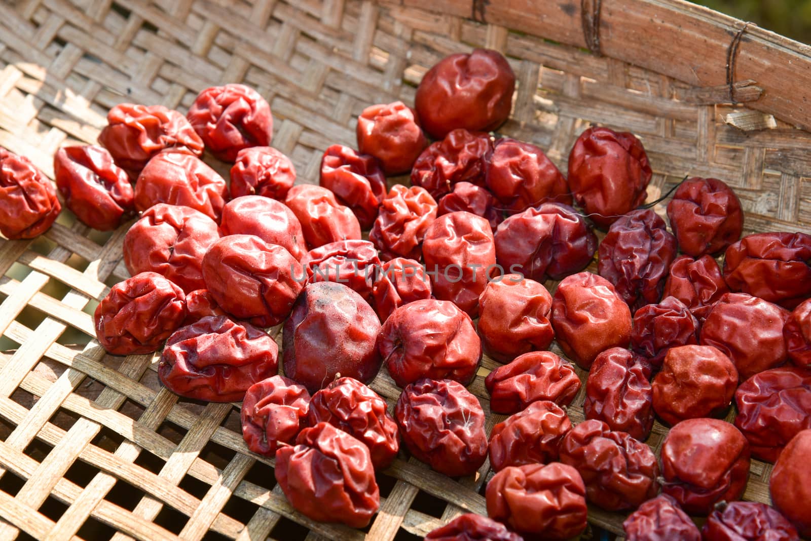 Dried red date or Chinese jujube.