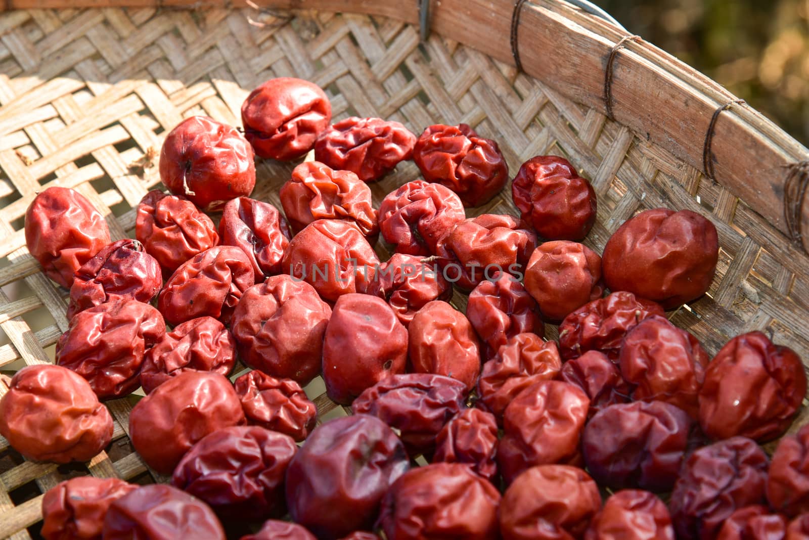 Dried red date or Chinese jujube.