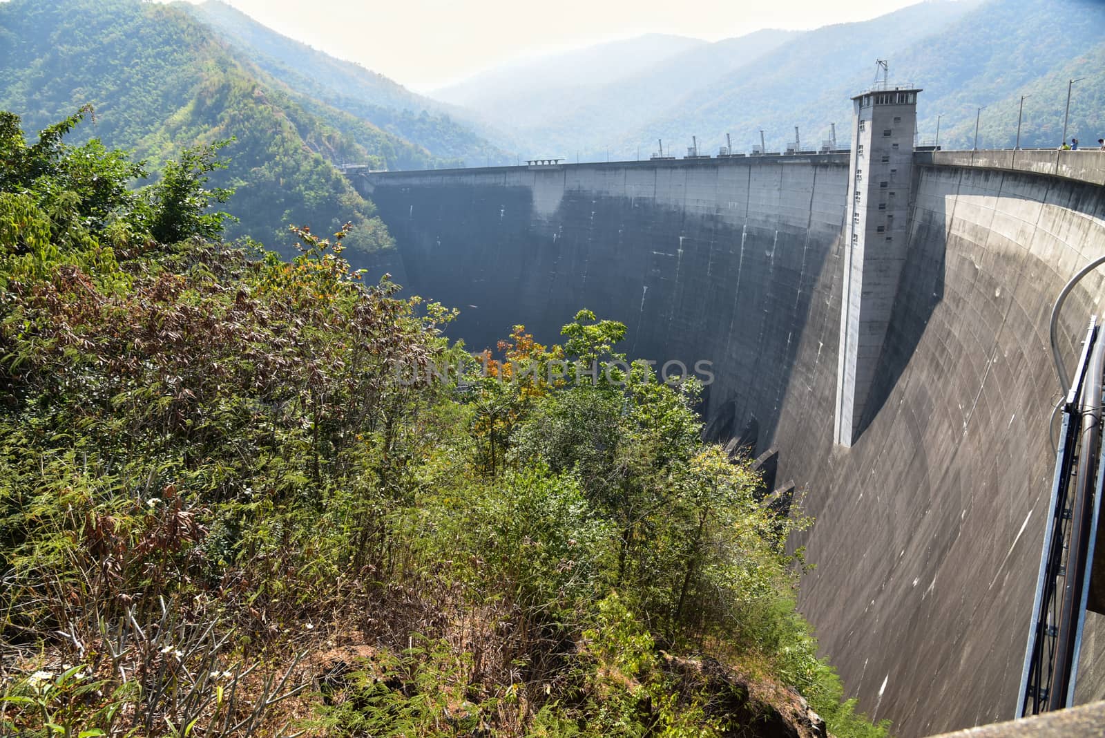 Electricity Generator front of Bhumibhon Dam, Tak, Thailand