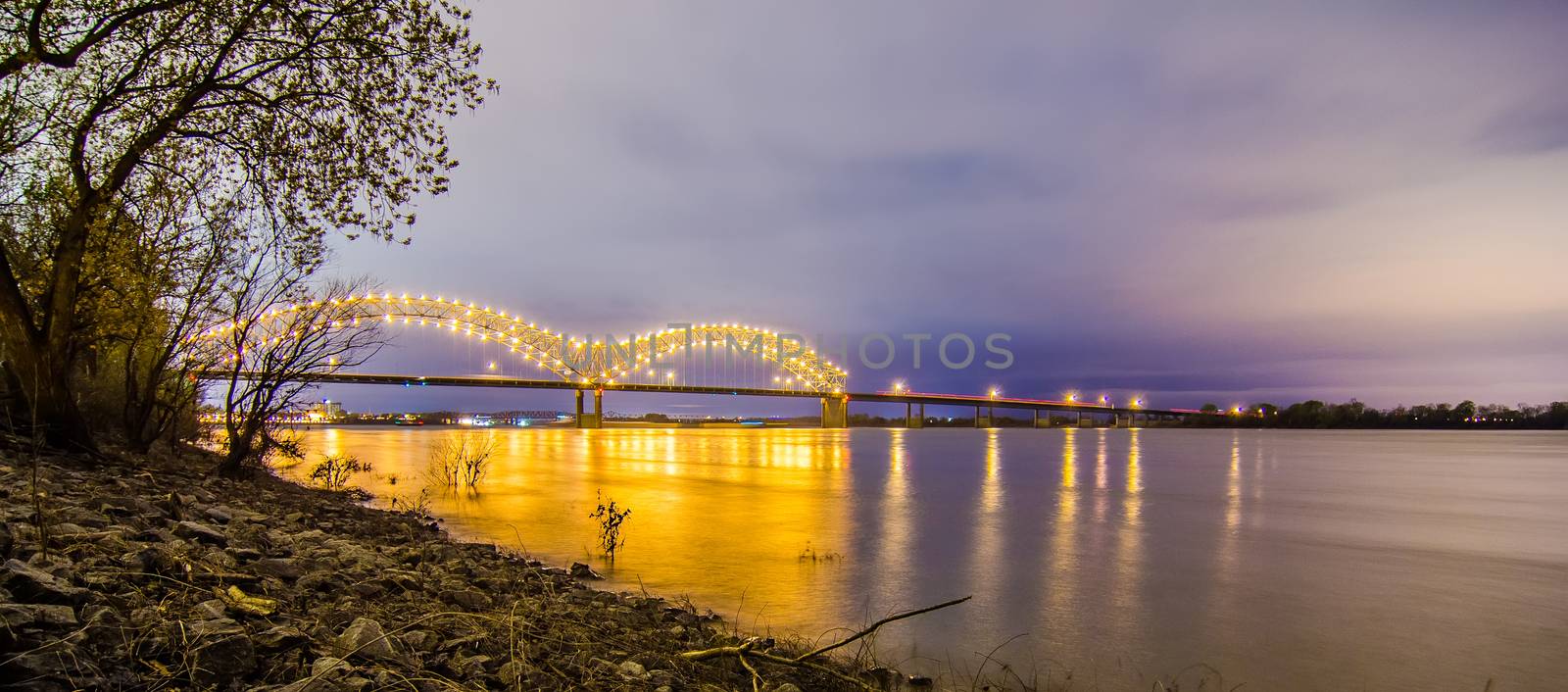  Hernando de Soto Bridge - Memphis Tennessee at night by digidreamgrafix