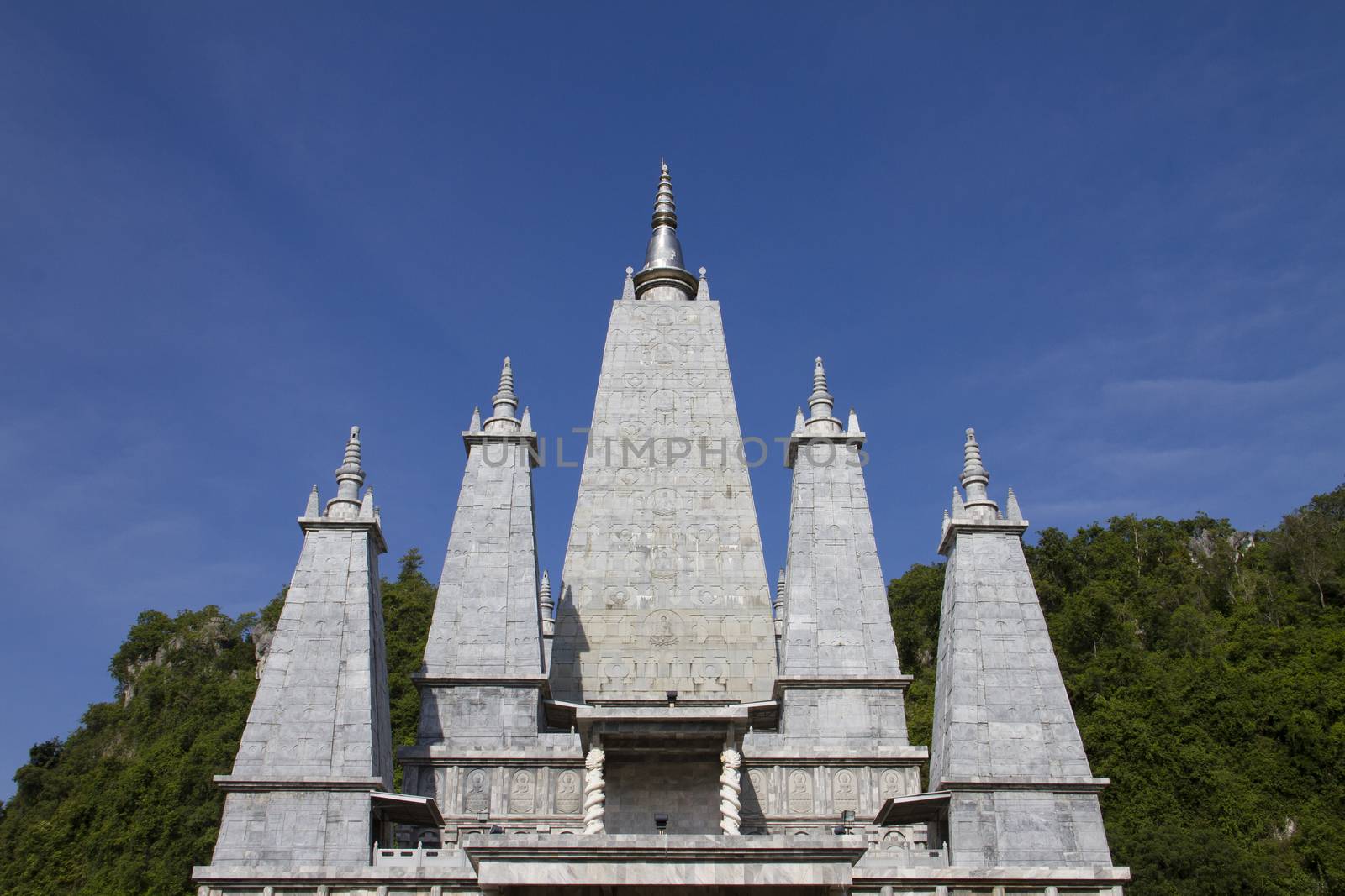 The khao rup chang cave tempie, the bodh gaya chedi of Thailand. Sadao district of Songkhla

