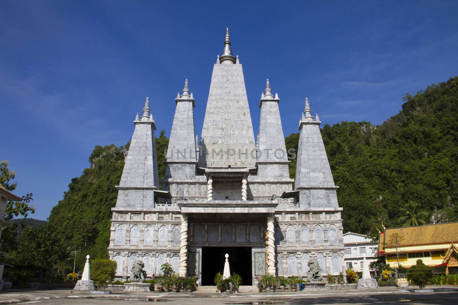 The khao rup chang cave tempie, the bodh gaya chedi of Thailand. Sadao district of Songkhla