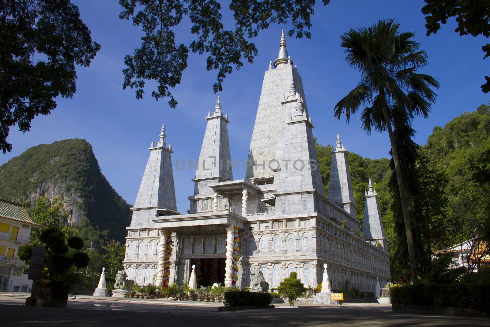 The khao rup chang cave tempie, the bodh gaya chedi of Thailand. Sadao district of Songkhla