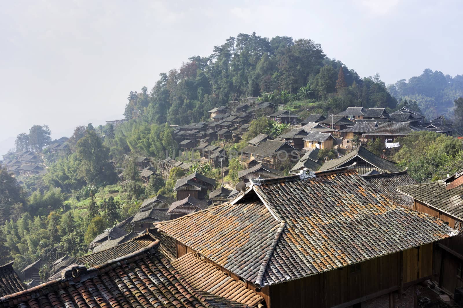 Remote Village Rooftop View - Terrace over the Horizon by leieng